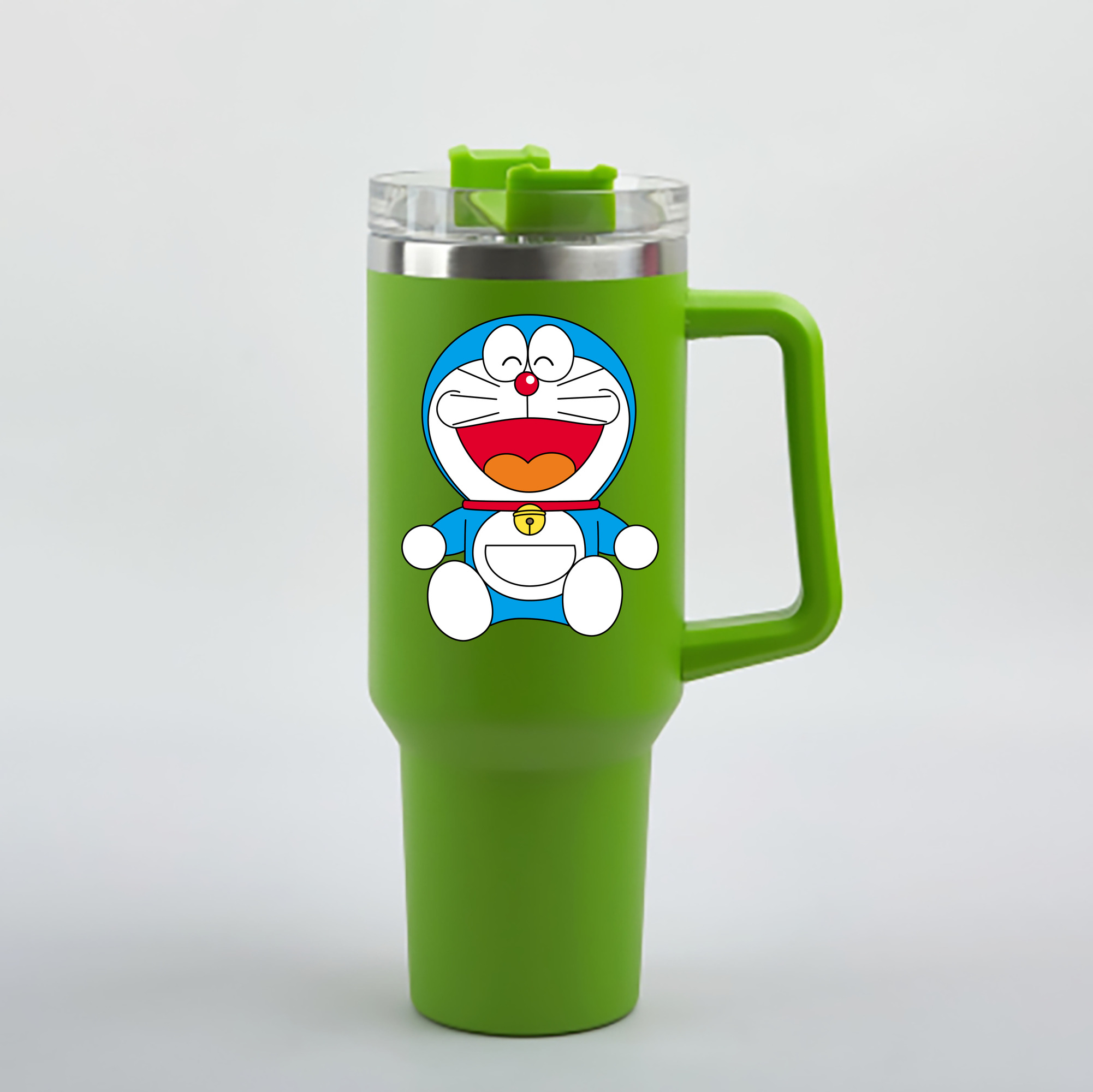 （画像用） ドラえもん Doraemon 1200mL車用タンブラー - クリスタルステッカー（プラスチックストロー付き）